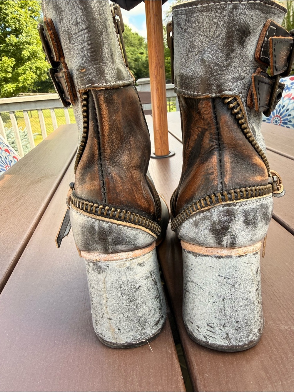 Freebird by Steven Silver Metallic Leather Ankle Booties “Zombie” - Picture 4 of 6